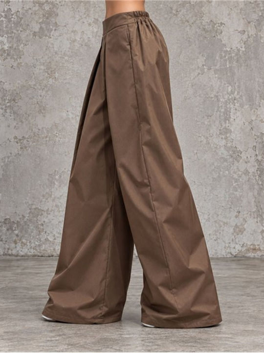 Damenhose mit Hoher Taille Braun