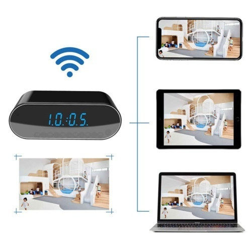 Ip07 WiFi Hidden Camera Clock 1080p with Memory Card Slot