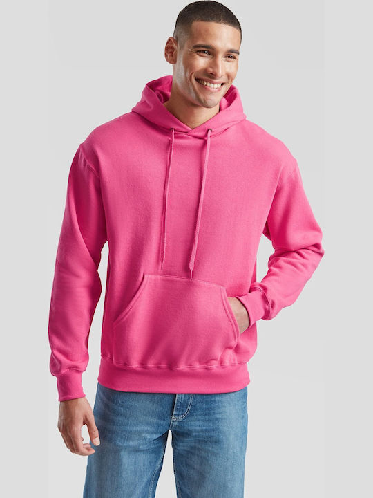 Fruit of the Loom Мъжки Суитшърт Фуксия