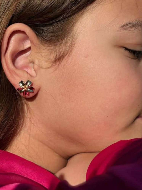 Lysea Women's Flower Earrings 925 Silver Gold Zirconia