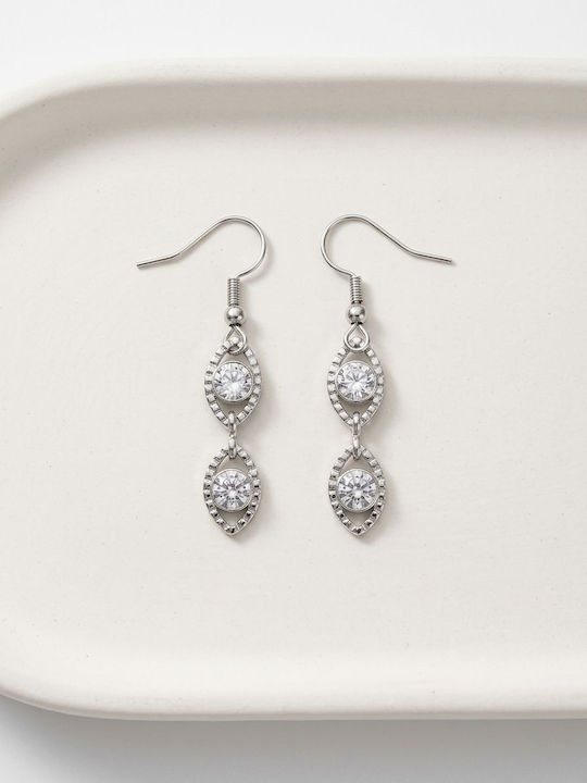 Diamond Eye Earrings Silver Diamond Eye Earrings Silver