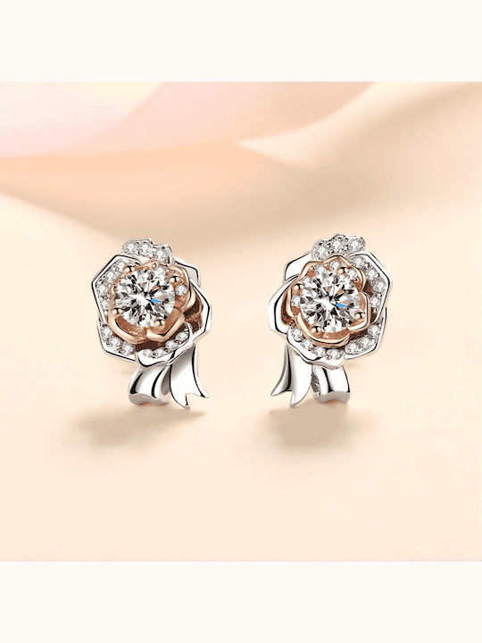 Lysea Roselle Women's Two-Tone 925 Silver Moissanite Earrings