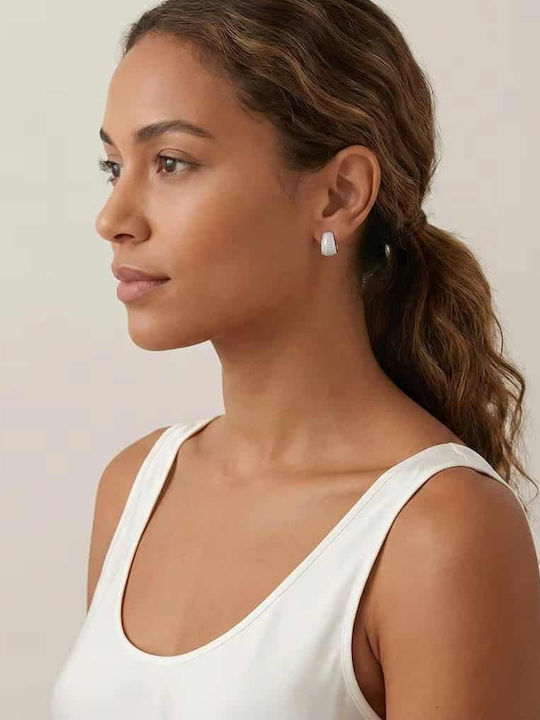 Lysea Women's Stellar Pave Earrings 925 Silver Silver-Tone Moissanite