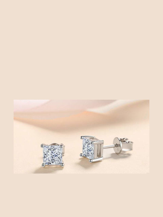 Lysea Women's Aura Earrings 925 Silver Moissanite in Silver Tone
