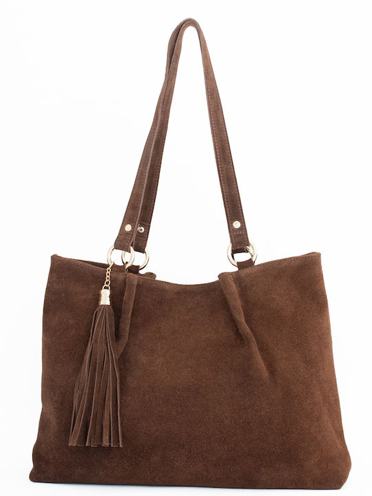 Grey Leather Women's Shoulder Bag