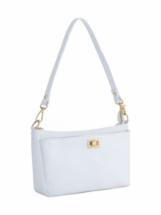 Damen-Schultertasche aus Leder Light Green