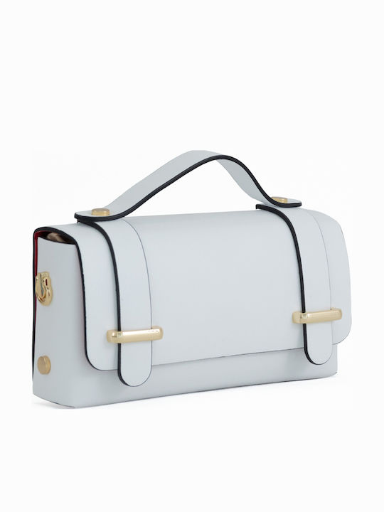 Damen-Ledertasche mit Klappe in Olivgrün