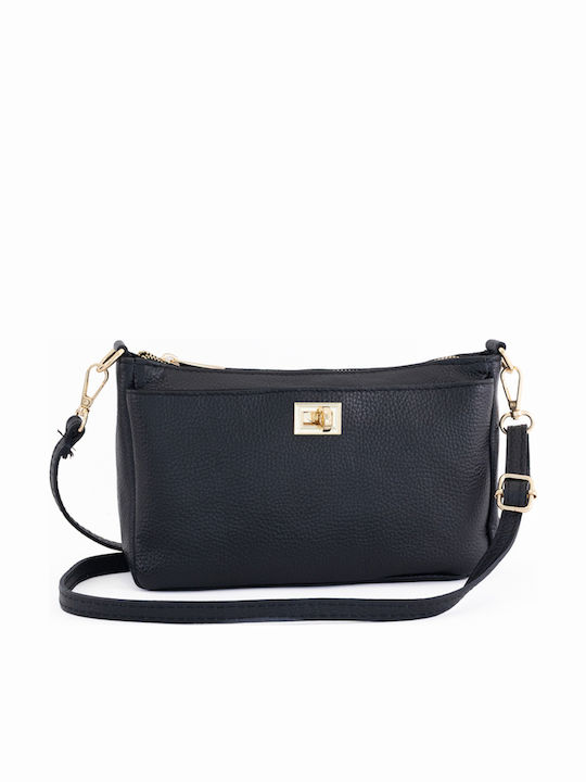 Damen-Schultertasche aus Leder Light Green