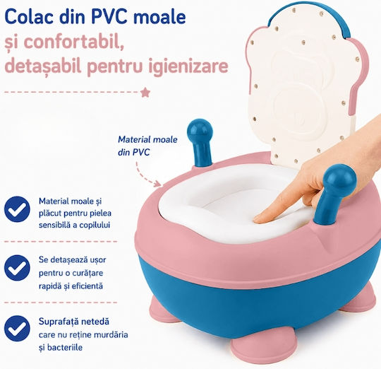 Kidizi Toaletă pentru copii clasică cu capac roz