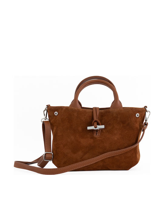 Burgunderrote Damen-Schultertasche aus Leder