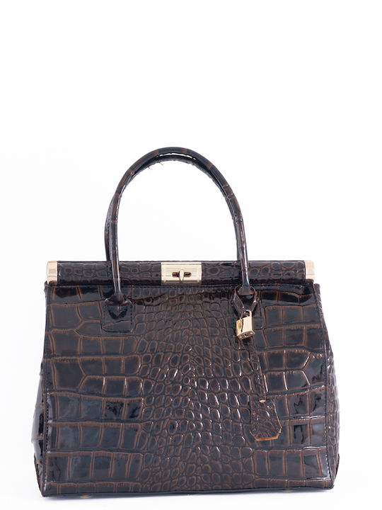 Burgunderrote Damen-Schultertasche aus Leder