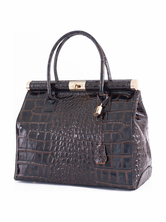 Burgunderrote Damen-Schultertasche aus Leder