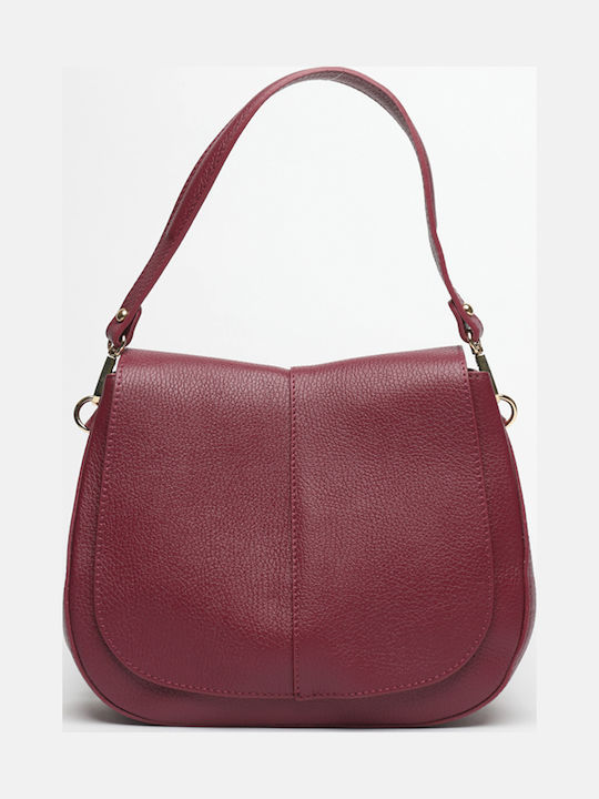 Burgunderrote Damen-Ledertasche zum Umhängen