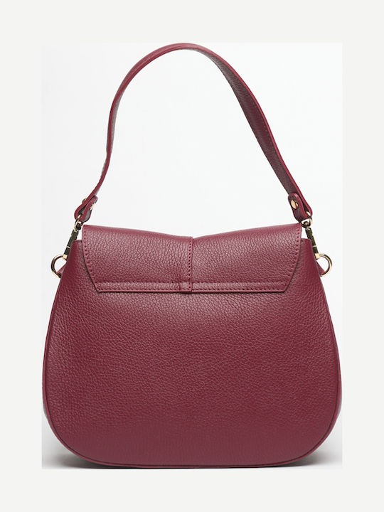 Burgunderrote Damen-Ledertasche zum Umhängen
