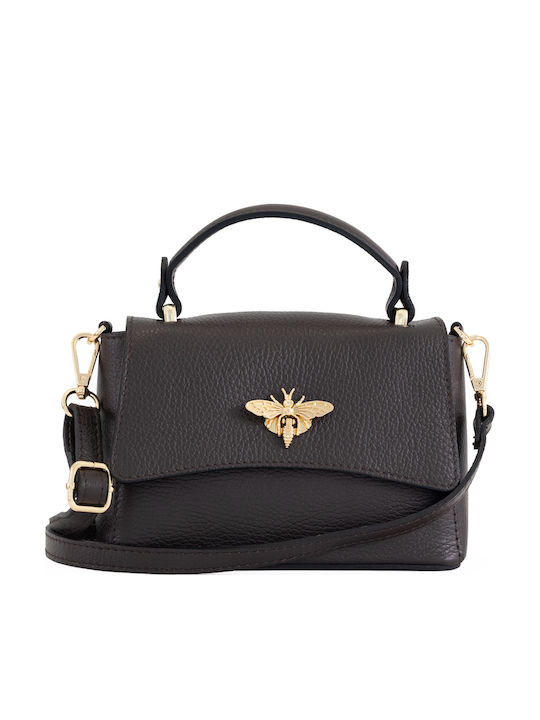 Orangefarbene Damen-Schultertasche aus Leder