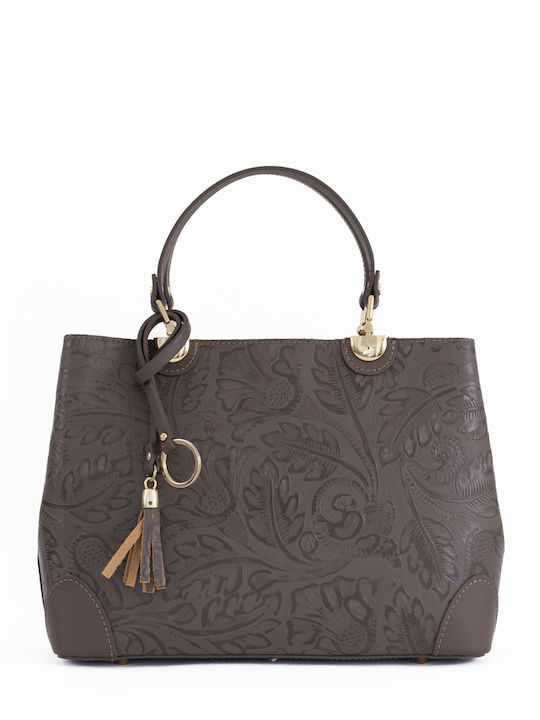 Burgunderrote Damen-Schultertasche aus Leder