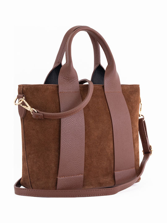 Bordeauxfarbene Damen-Schultertasche aus Leder