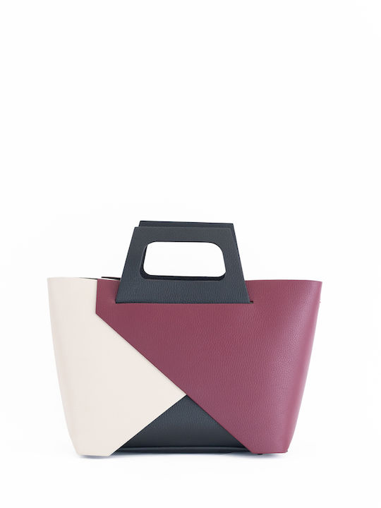 Set aus einer Damenhandtasche aus Leder in Hellblau mit Schulter- und Crossbody-Trageriemen