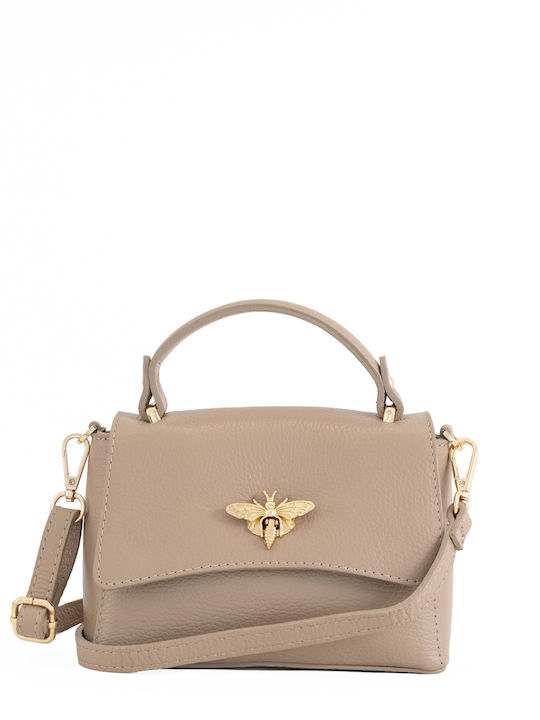 Damen-Flap-Tasche aus Leder Rosa