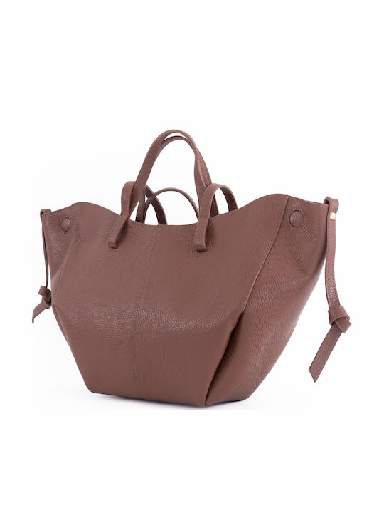 Set aus Burgunderroter Damen-Ledertasche für Hand und Schulter