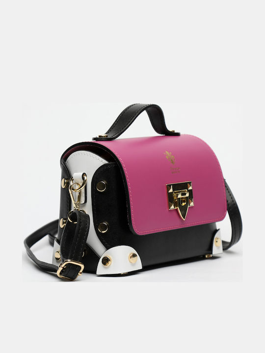 Burgunderrote Damen-Schultertasche aus Leder