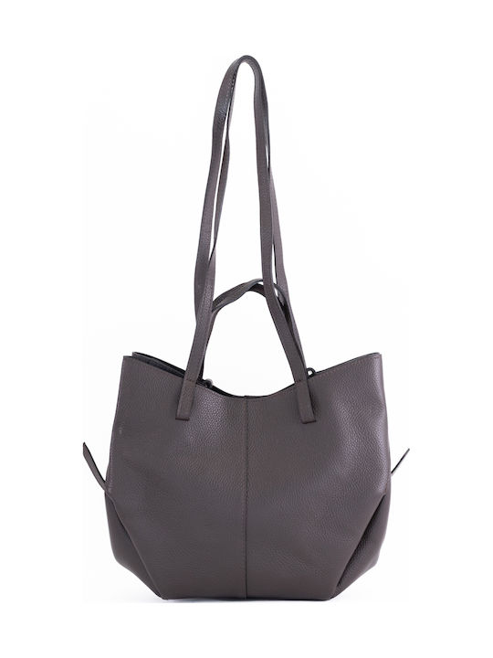 Set aus Burgunderroter Damen-Ledertasche für Hand und Schulter