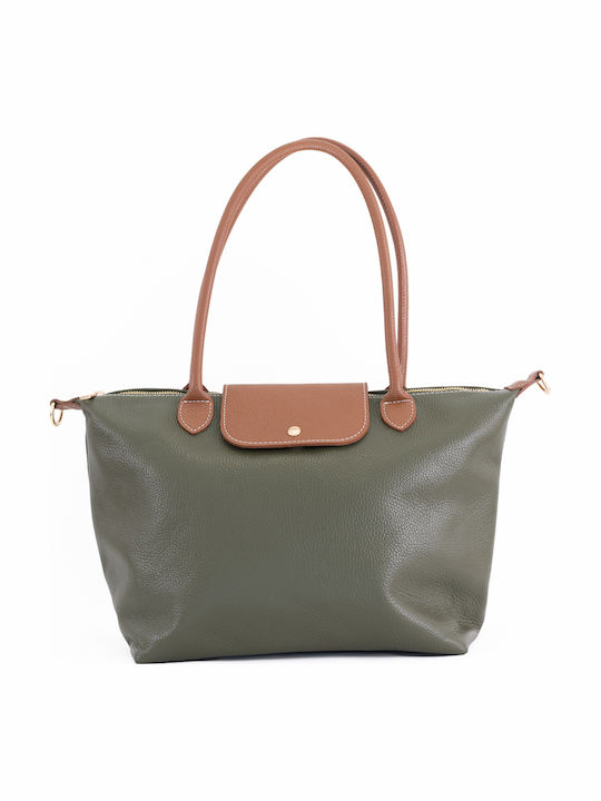 Light Blue Leather Women's Shoulder Bag