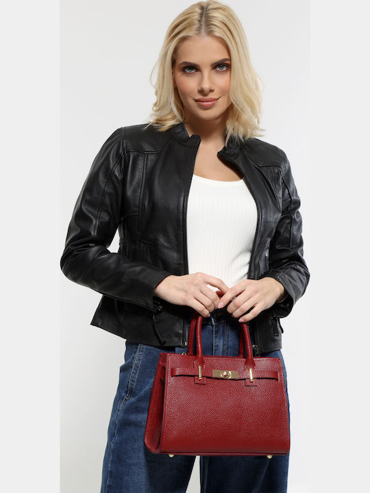Light Blue Leather Women's Shoulder Bag