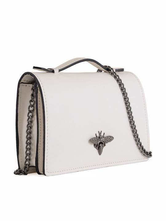 Gelbe Damen-Flap-Tasche aus Leder