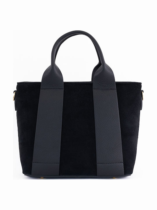Damen-Schultertasche aus Leder in Olivgrün