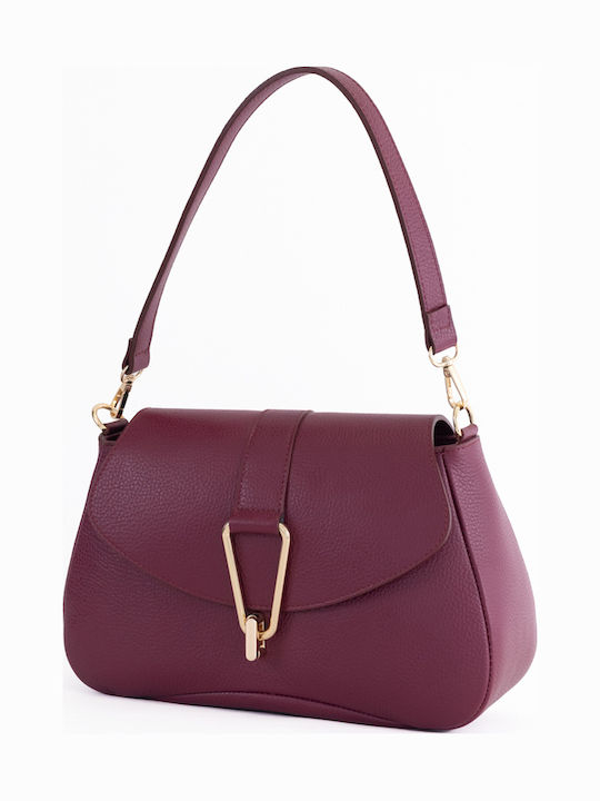 Olivgrüne Damen-Schultertasche aus Leder