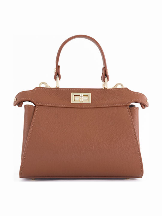 Khaki Leather Women's Shoulder Bag