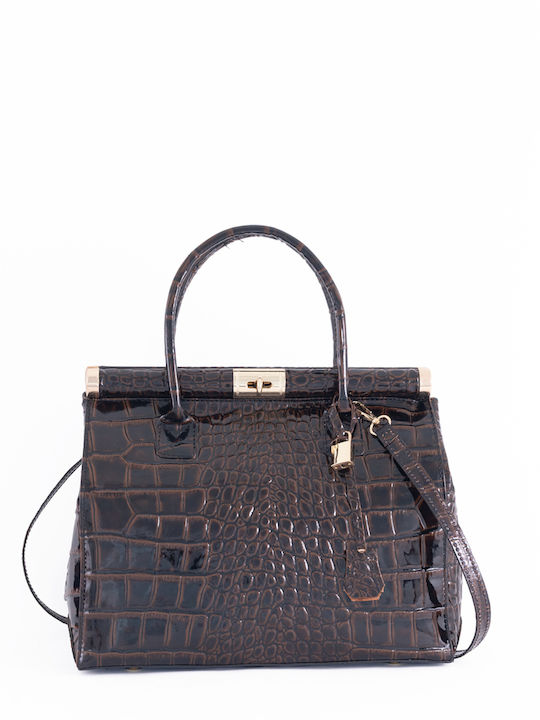 Grey Leather Women's Shoulder Bag