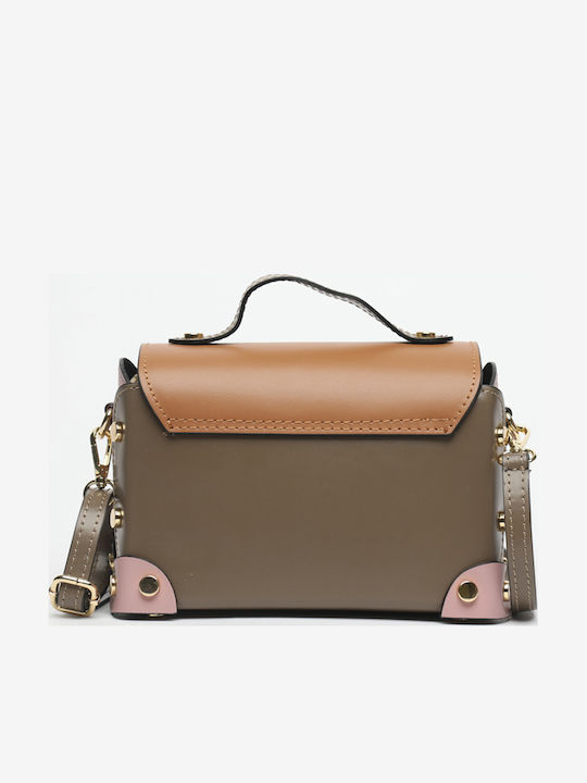 Beige Leather Women's Shoulder Bag