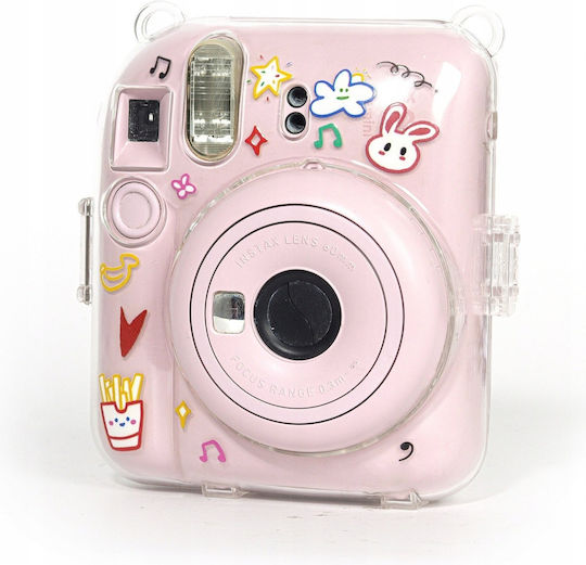 Θήκη Fuji Instax Mini 12 Σκληρή Προστατευτική Θήκη Λουράκι Ροζ