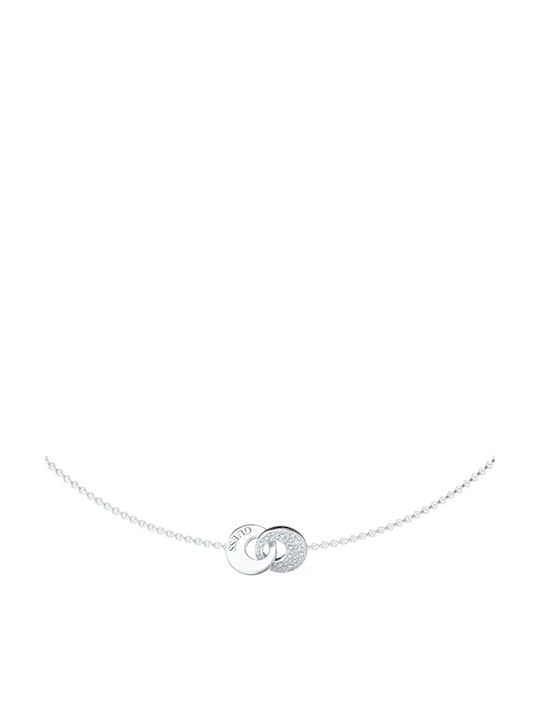 Guess Blooming Summer Necklace Made of Steel with Grey Zircon