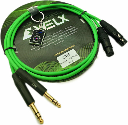 Welx XLR кабел с мъжки конектор – черен, 1 м WELX2fhv41wm