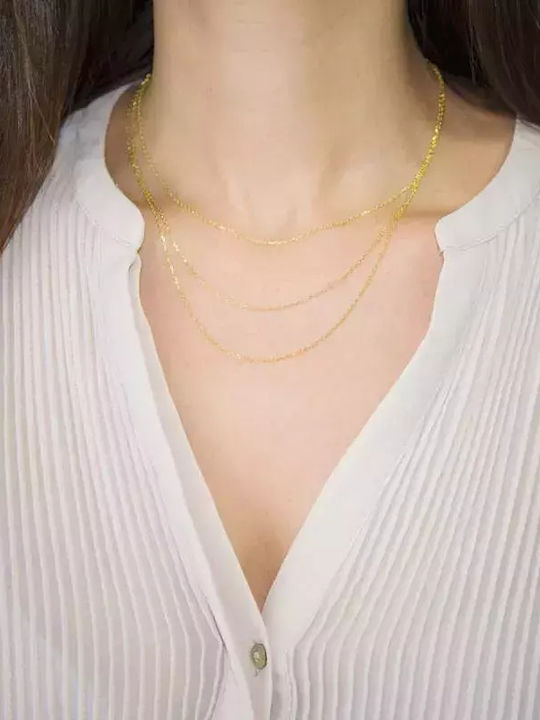 Gold Plated Triple Necklace 925 044243 044243 Silver