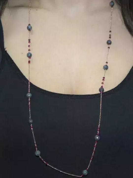 Necklace Made of Pink Gold Plated Silver