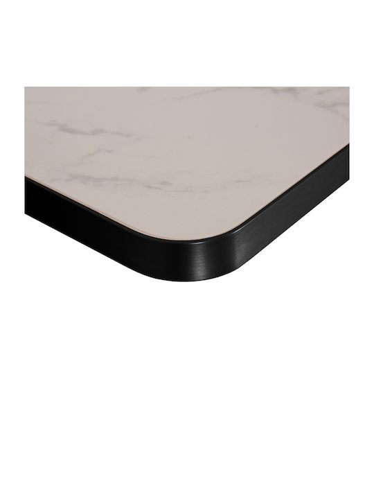 HomeMarkt Blat de Masă Pătrat din Placă Aglomerată Neagră 80x80cm HM6655.02