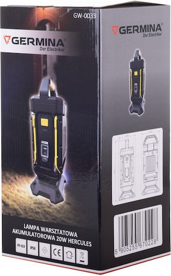 Geko Battery-Powered LED Work Light IP54 with Brightness up to 1500 lm