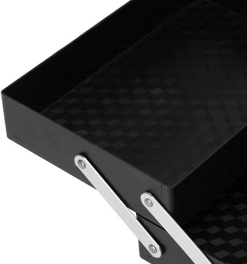 Activeshop Metallischer Kosmetikkoffer Schwarz