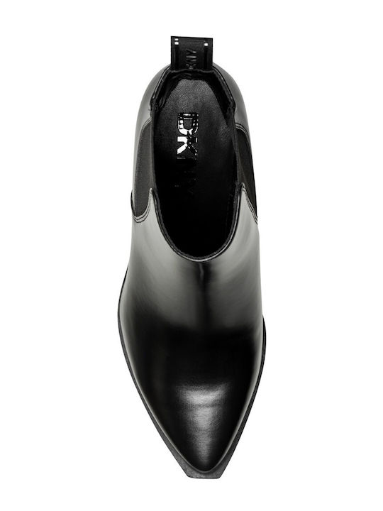 Botine Coltie pentru Femei cu Toc Mediu Negre