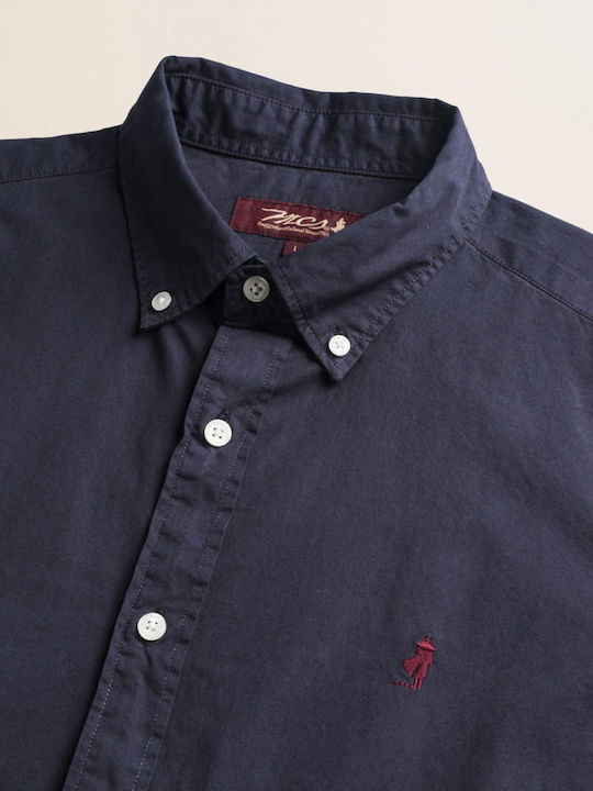 Μακρυμάνικο Πουκάμισο σε Κανονική Γραμμή Navy Blue