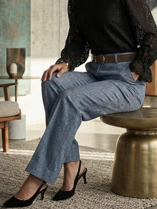 Women's Fabric Trousers in Slim Fit Grey