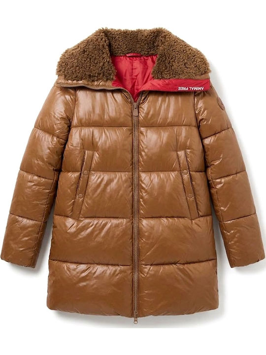 Дълго Дамско Puffer Яке за Зима Кафяво