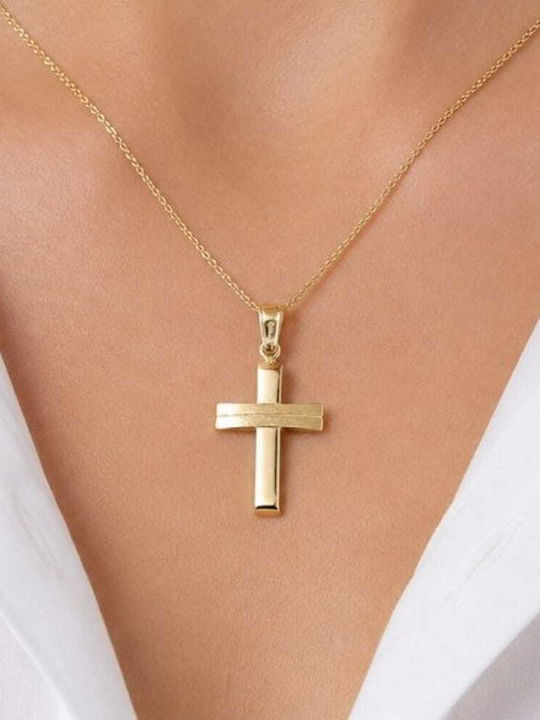 Eforo Men's 14K Gold Cross Without Chain