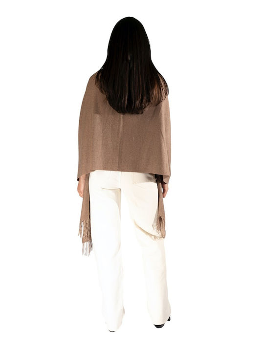 Women's Brown Furry Neck Warmer Scarf