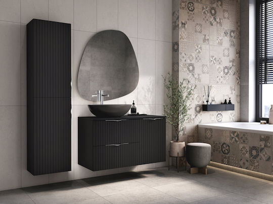 Cersanit Bad-Hochschrank, bodenstehend, L160 × T40 × H30 cm, Schwarz