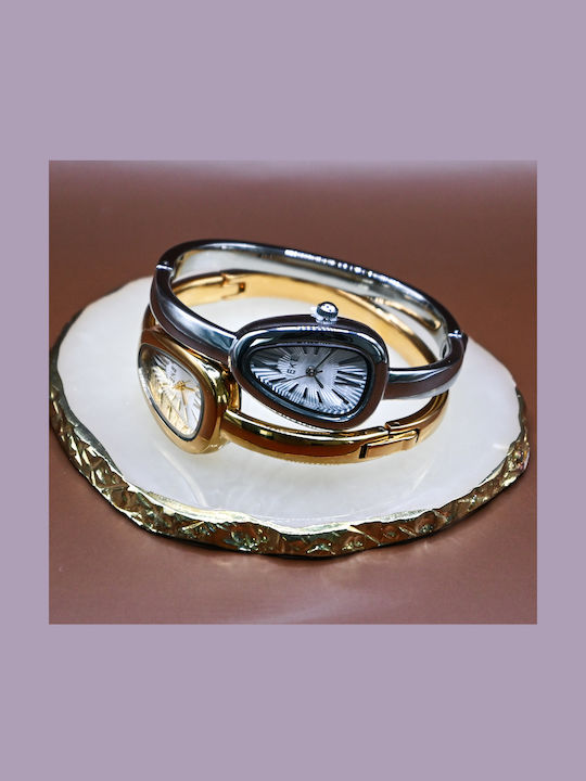 Women's Battery-Powered Watch with Silver Stainless Steel Bracelet